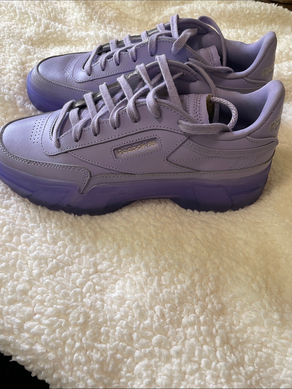 Cardi B X Reebok Wmns Club C Crisp Purple Like New Size 9.5 Women - Picture 7 of 9